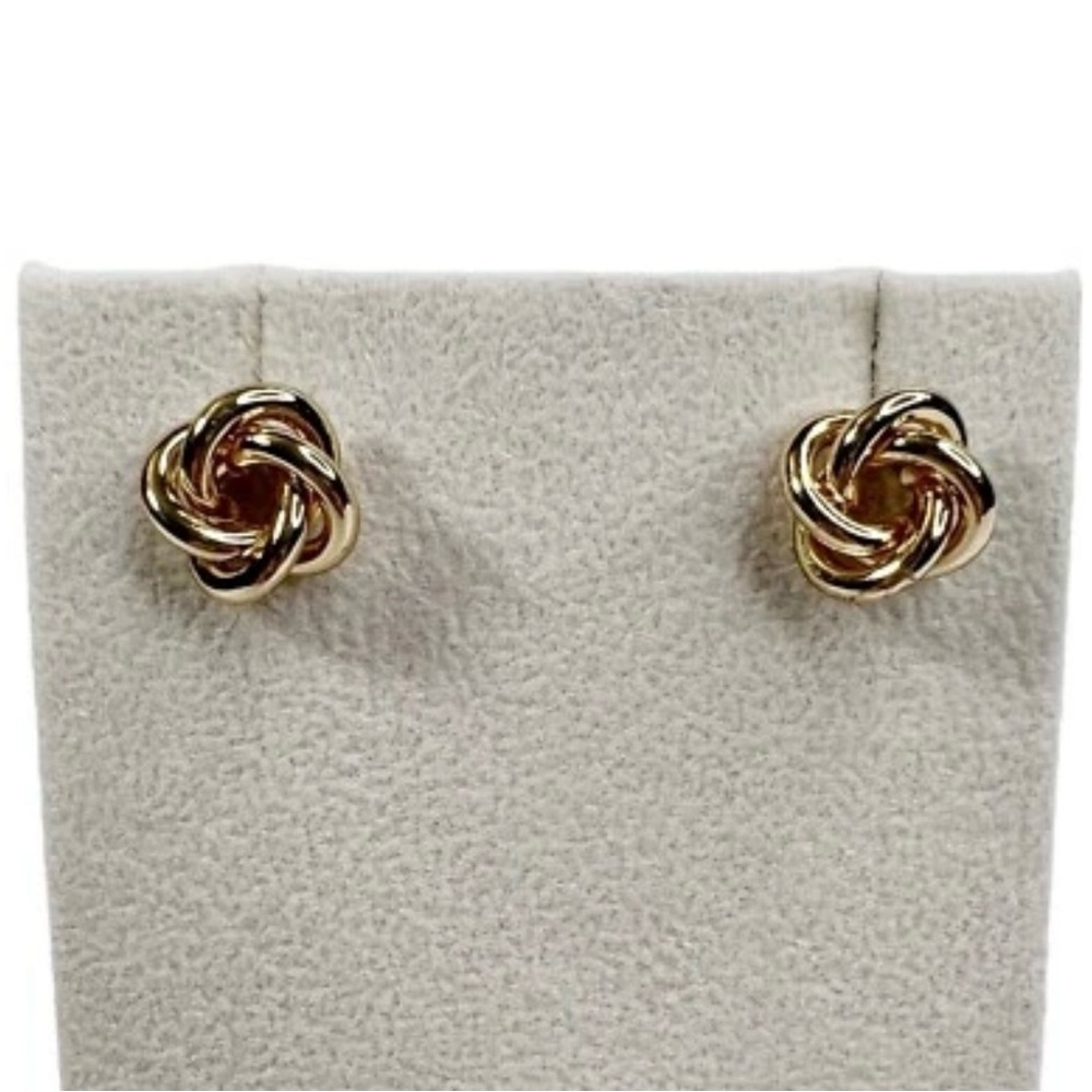Gold Tone Classic Knotted Pierced Stud Cluster Earrings Simple
